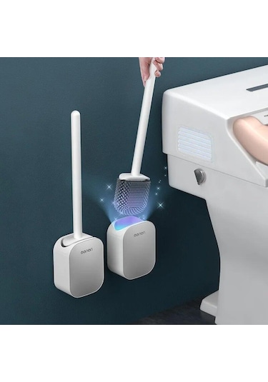 Pembe Wıkhostar Tuvalet Fırçası Silikon Uzun Saplı Tuvalet Temizleme Fırçası Duvara Montaj Hızlı Boşaltma Temiz Aracı Banyo Aksesuarları