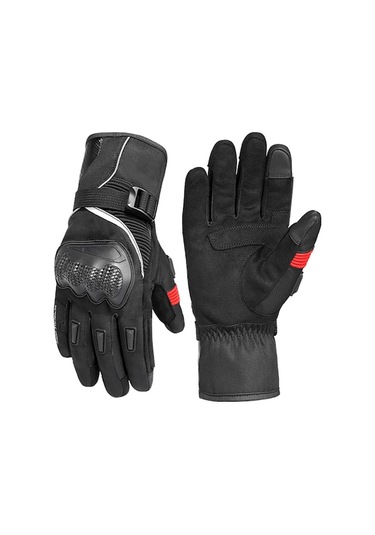 Kış Motosiklet Eldiveni Sıcak Tutucu Su Geçirmez Dokunmatik Ekran Uyumlu Siyah 2xl