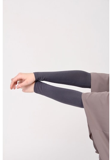 Likralı Kaymayan Kurtarıcı 1 Çift Tesettür Kolluk Füme