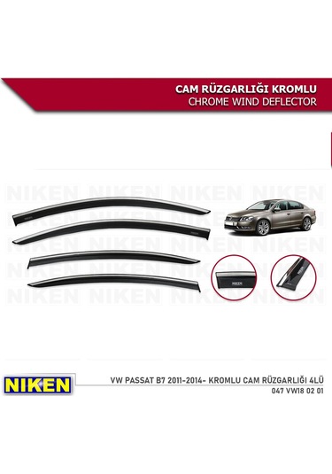 Vw Passat B7 Kromlu Cam Rüzgarlığı 4'Lü Set 2011-2014 Niken