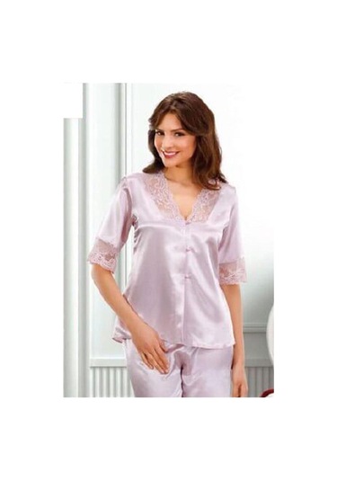 Duchesse 137 Çeyizlik Dantelli Saten 6'lı Set -pudra Pudra