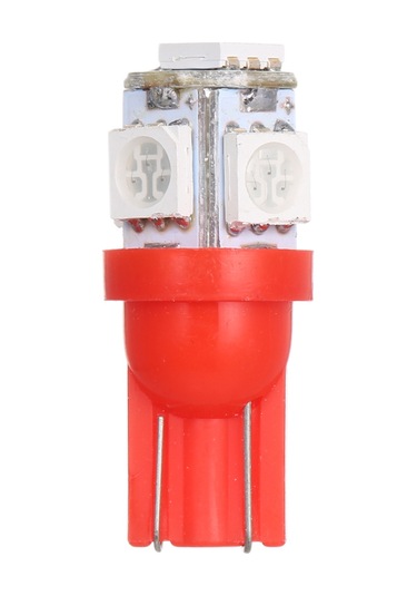 Padalink T10 Taban 12v 1w 5 Led Araba Lambası, Kırmızı Işık, 10 Adet Paket - Yüksek Parlaklık Ve Uzun Ömürlü