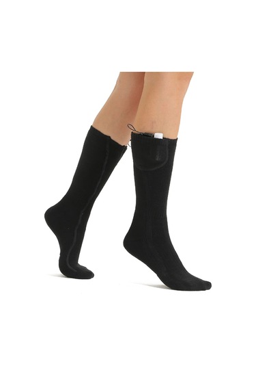 Tenfowee Kadın Erkek 3 Seviye Termostatlı Usb Şarjlı Isıtıcı Çoraplar - Kışlık Uzun Kollu Isı Sağlama, Yıkama Güvenli Siyah Set Siyah