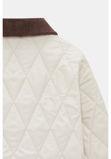 Sââde Kadın Relax Fit Kadife Yaka Biye Detaylı Kapitone Mont - Heritage Ekru Sââde Kadın Relax Fit Kadife Yaka Biye Detaylı Kapitone Mont - Heritage Ekru