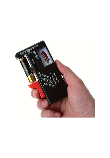 Xuweiwei Siyah Pil Test Cihazı Aa Aaa C D 9v 1.5v Düğme Pil Voltmetre Renkli Göstergeli Universal