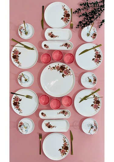 Pink Rose Model 6 Kişilik 23 Parça Kahvaltı Takımı Pembe