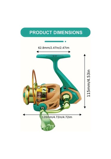 Xuweiwei 2000 Sku Yüksek Performanslı Hıshark Döner Makara Alüminyum Sap Paslanmaz Çelik Rulmanlar 52:1 Dişli Oranı Tatlı Ve Tuzlu Su Balıkçılığı İçin Yeşil Şık Olta Makinası