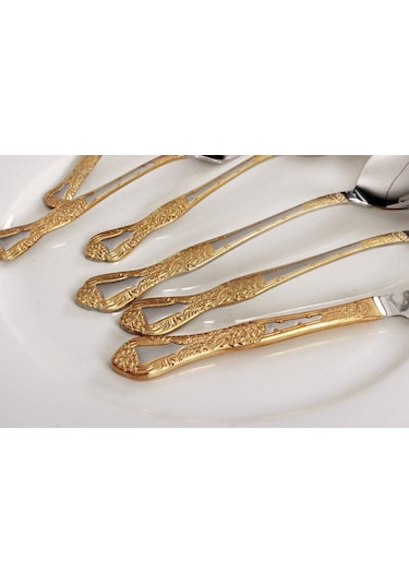 Margaret 36 Parça Kaşık Çatal Bıçak Takımı - Gold
