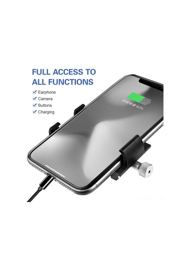 Qingmipy Alüminyum Bisiklet Telefon Tutucu, Üç Tırnaklı Kilitleme, Sağlam Ve Titreme Engeli, Dikey-yatay Ayar, Siyah, 3.0-6.8 İnç Telefon Uyumlu