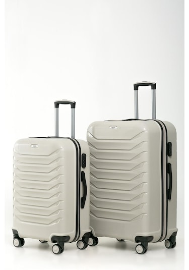 Yefa Pp Polipropilen Kırılmaz Kabin & Orta & Büyük Ve Makyaj Boy 4'lü Valiz Seti Kemik