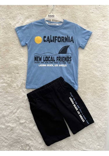 California Şortlu İkili Takım mavi