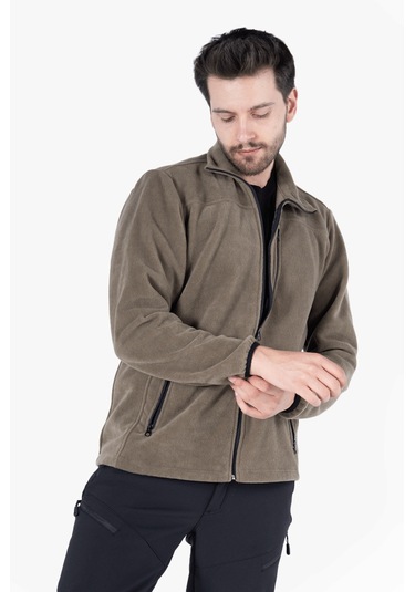 Polar Ceket Tam Fermuarlı 3 Cepli Haki