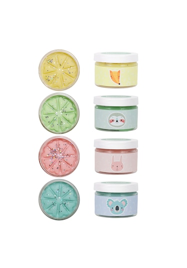 Doğal Oyun Hamuru 4'lü Pastel Renk Glitter Seti 4 150gr