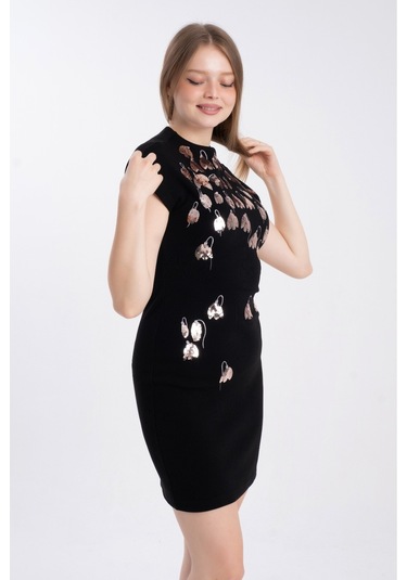 MODATALİKA Kadın Desenli Triko Elbise