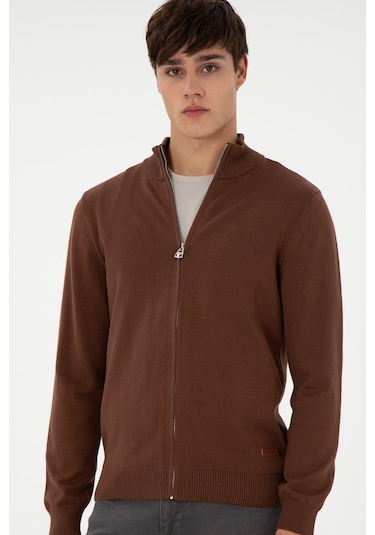U.s. Polo Assn. Erkek Kahverengi Hırka Triko 50298268-vr029 Kahverengi