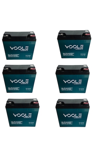 Voole 12v 24 Ah Elektrikli Bisiklet Jel Aküsü 6lı Set