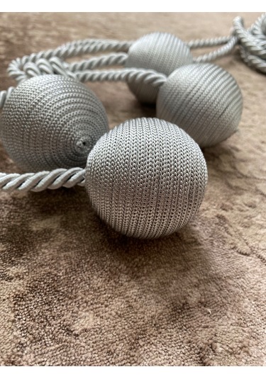 Modern Sarım 4 Toplu Braçol Kornişe Takmatik Ipli Tavan Perde Aksesuarı Gri