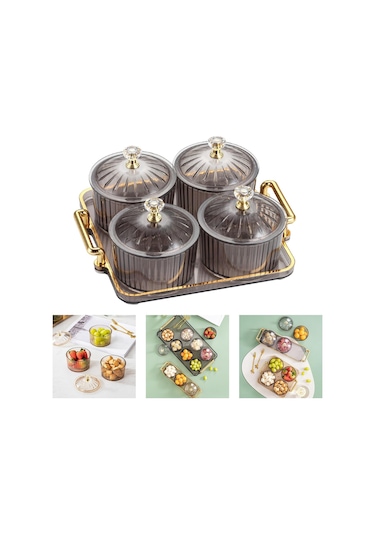 Suntek Magideal Bölünmüş Servis Tabağı 4-ızgara-gri-ve-kapak