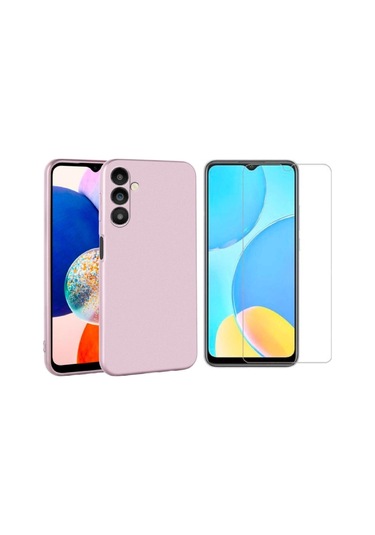 Samsung Galaxy M14 5g İle Uyumlu Kılıf Soft Yumuşak Telefon Kılıfı Ve Temperli Cam Ekran Koruyucu