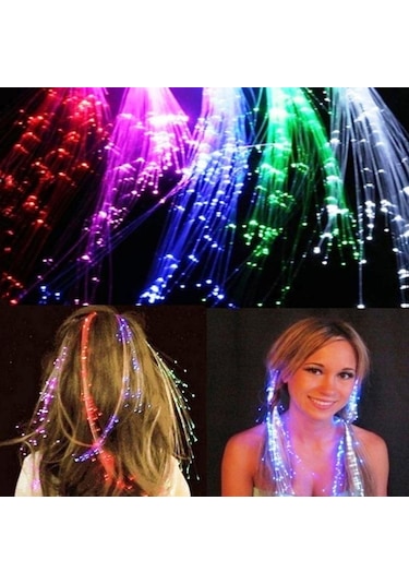2 ADET HAİR FİBER OPTİC LED IŞIKLI SAÇ LED LİGHT UP IŞIKLI TOKA PİLLİ LED IŞIKLI SAÇ FİBER OPTİK SAÇ