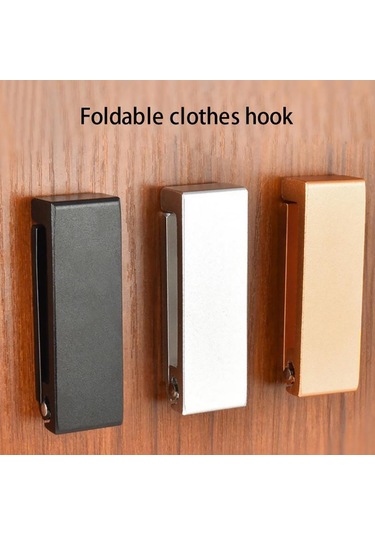 Siyah Alüminyum Alaşımlı Duvara Monte Katlanabilir Elbise Askısı Raf Havlu Ceket Bornoz Kancası Siyah