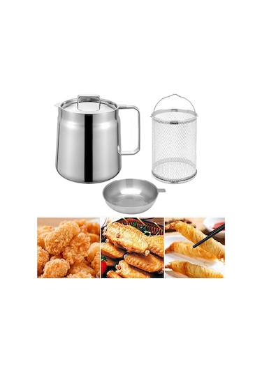 Suntek Magideal Derin Kızartma Tenceresi Drenaj Eleği Kulplu 1.5 L