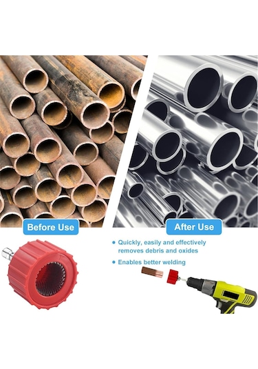 Xurunkeji Metal Boru Temizleyici, Matkap Bağlantılı Boru Temizleyici, Bakır Boru Aletleri, Boru Temizleme Alet Seti, 3'lü Boru Temizleyici Seti