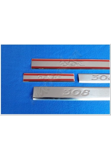 Peugeot 308 Krom Kapı Eşiği Baskı 2007-2013 4 Parça Paslanmaz Çel
