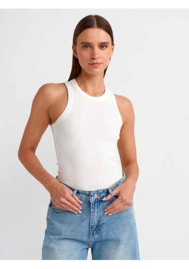 Dilvin Halter Yaka Fitilli Atlet Ekru