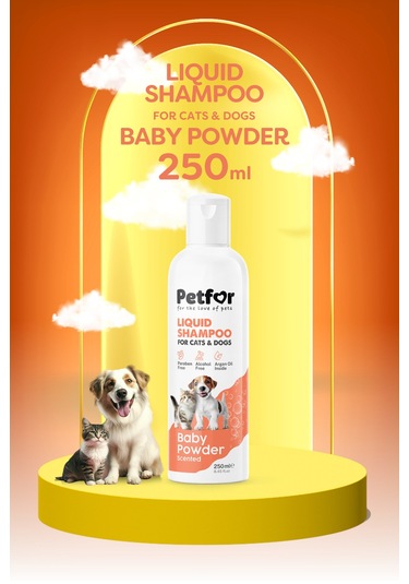 Kedi Ve Köpekler İçin Bebek Pudralı Şampuan 250 Ml