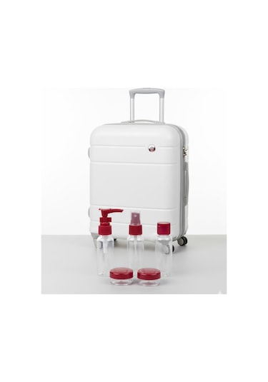 5 Li Seyahat Boy Kozmetik Şişe Seti 30 Ml Çantalı Organizer Şeffaf