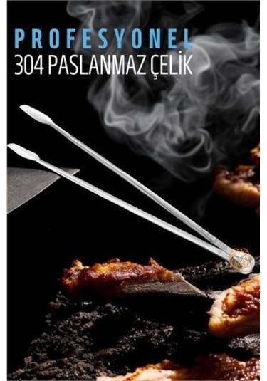 Modacar Barbekü Mangal Maşası Kömür Köz Maşası 304 Paslanmaz Çelik