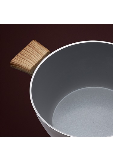 Hisar Cera-ten Seramik Derin Tencere 24 Cm Ahşap Bej