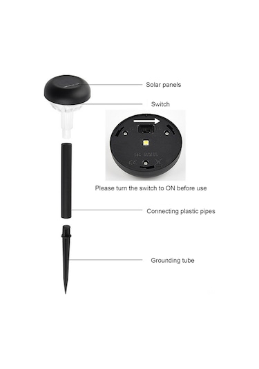 Ximistore9 Dışarıdaki Bahçe Işığı: Güneş Enerjili, Su Geçirmez, Led Renkli Işımlı, Peyzaj Dekorasyonu, Toprak Takılı, Amorf Silisyum, Beyaz Işık - Tg-jg031 Beyaz