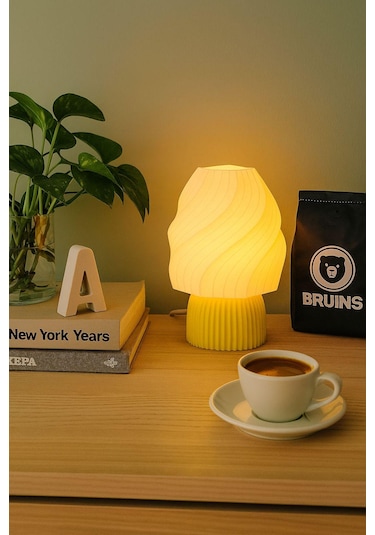 Ice Cream Lamp Masa Lambası Dekorasyon Aydınlatma Gece Lambası Abajur Sarı