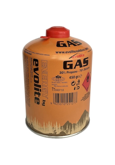 Evolite Butane Propane Vidalı 450 Gr. Ocak Kartuşu - 4 Adet Sarı