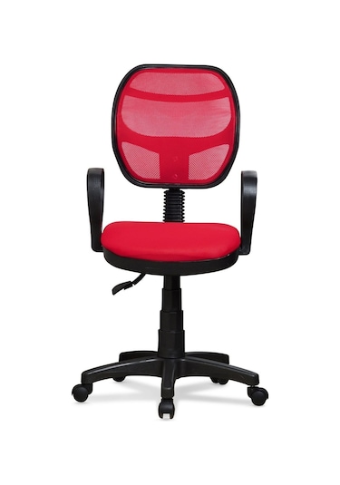 Ev Ve Ofis Çalışma Sandalyesi Bilgisayar Ve Sekreter Koltuğu Bella Model Kırmızı