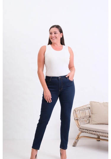 Lacarino 7161 Alice Kadın Jean Pantolon Dark Blue