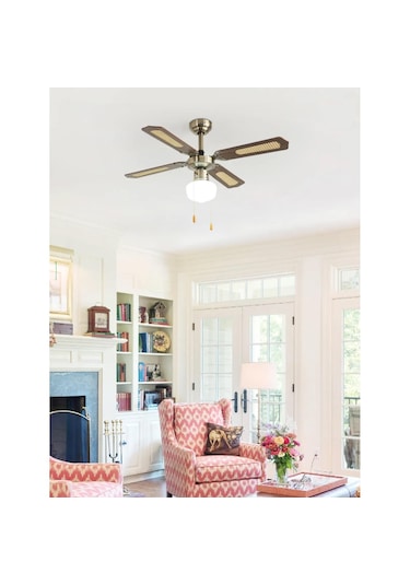 Dlc Poyraz Bakır Motor Lambalı 4 Kanatlı 107cm Tavan Vantilatörü