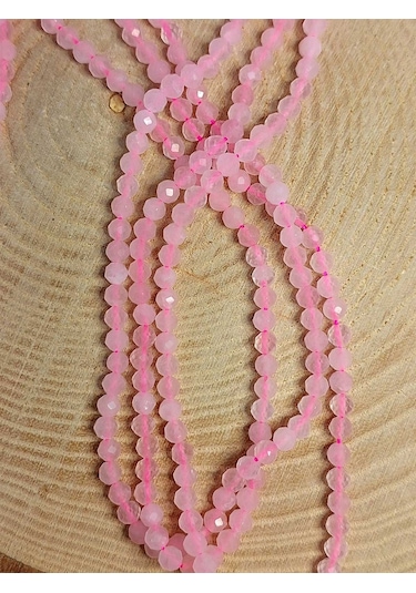 Yasam Tohumu Pembe Kuvars Taşı Dizi 3 MM 41245 Çok Renkli