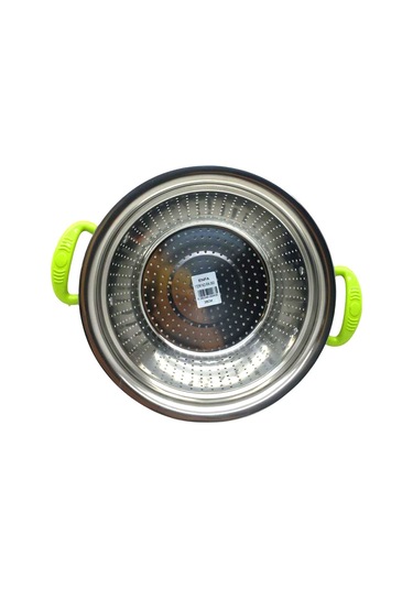 Plastik Renkli Kulp Metal Sepet Süzgeç 26cm. Adaçayı