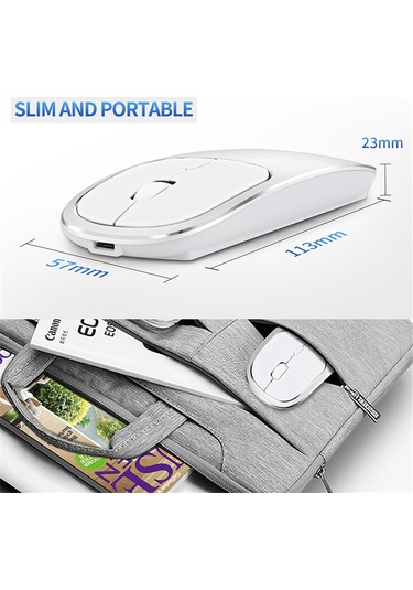 Type-C Adaptörlü 2.4G Kablosuz Optik Şarj Edilebilir Alüminyum Alaşımlı Mouse