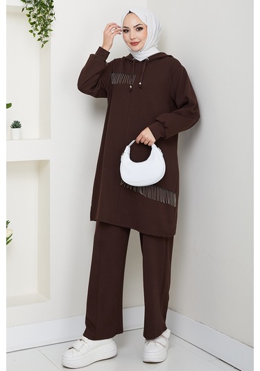 Zincir Detay Oysho İkili Takım 1660 - Kahve Kahverengi