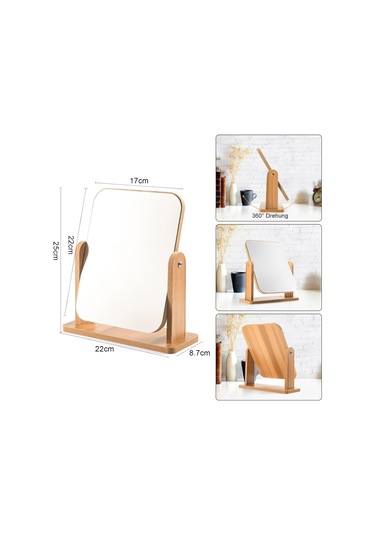 Shethınk Dekoratif Ahşap Döner Makyaj Aynası Mu-45
