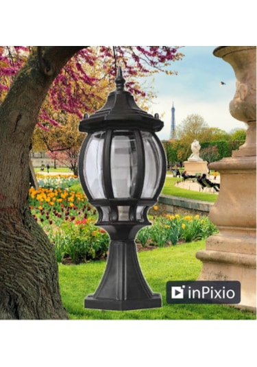 2 Adet Sekizgen Set Üstü Bahçe Armatürü, Set Üstü Modern Armatür, Bahçe Armatürü, 2 Ampul Hediye Diğer