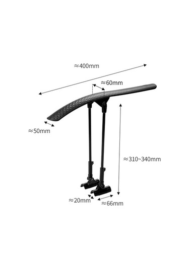 Suntek Yol Bisikleti Çamurluk Aksesuarı Yağmur Seti Bisiklet 40cmx6cmx31cm-ön-çamurluklar Siyah