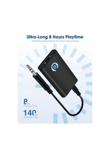 Springsun Kablosuz Bluetooth 5.0 Alıcı & Verici - Tv, Pc, Araç İçin Çift Bağlantılı 3.5mm Kulaklık Adaptörü