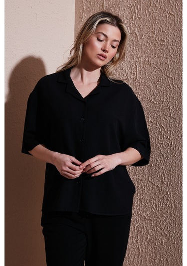 Fashion Friends Bayan Gömlek 25y0605k1 Siyah Siyah
