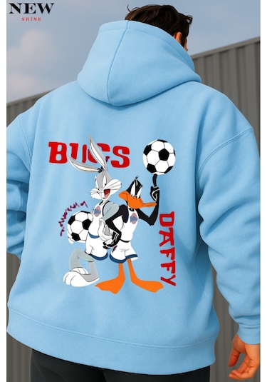 Bugs Daffy Baskılı Sweatshirt Bebe Mavisi