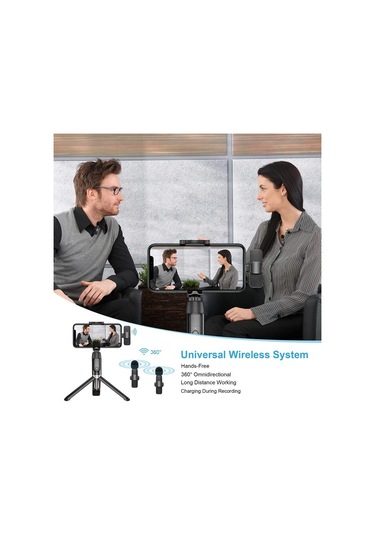 Skycıty İki Mikrofonlu Kablosuz Kollar İçin Canlı Yayın Mikrofonu, Ios Uyumlu